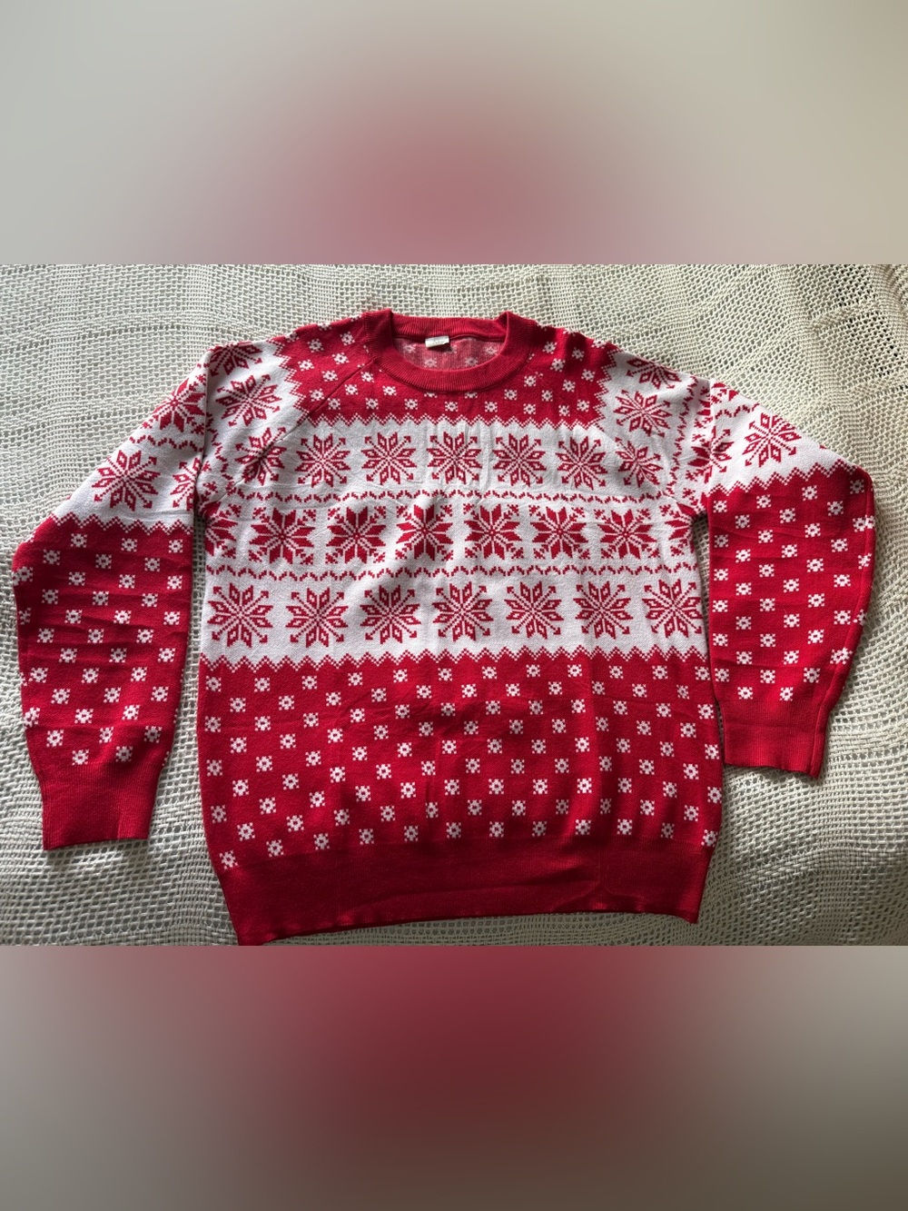 New women's xl snowflakes knit sweater
